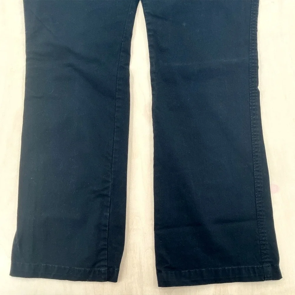 Old Navy Bootcut Khaki Pants Womens 16 Regular Black Mid Rise Stretch Workwear